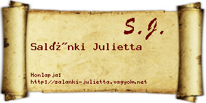 Salánki Julietta névjegykártya